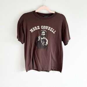 Saturday Night Live Brown More Cowbell Graphic Short Sleeve Tee Medium
